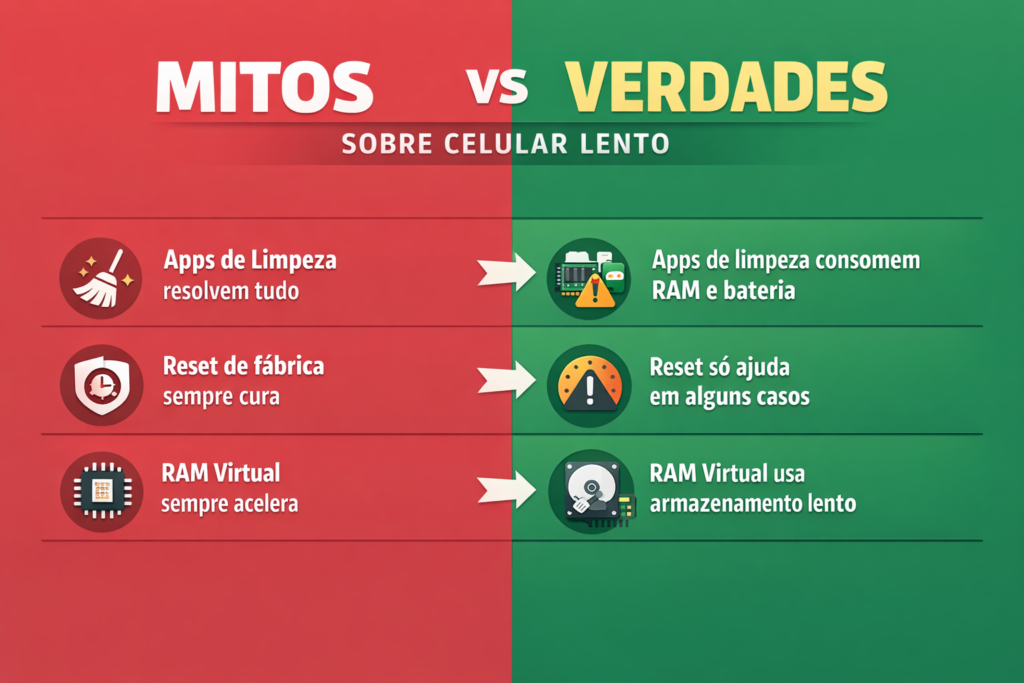 Mitos e verdades sobre celular lento