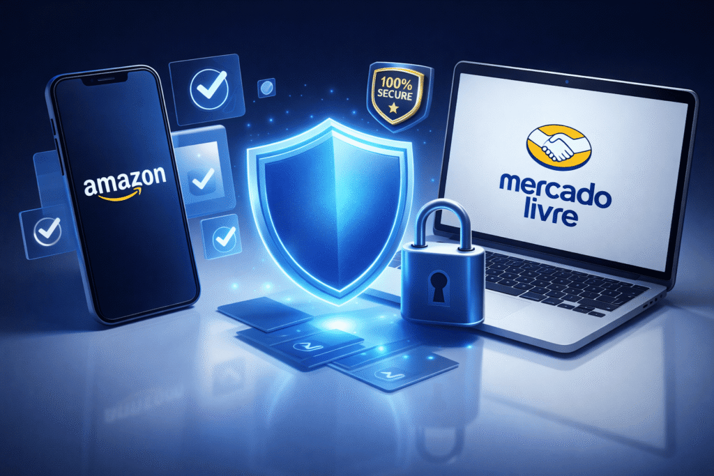 Ilustração Amazon e Mercado Livre